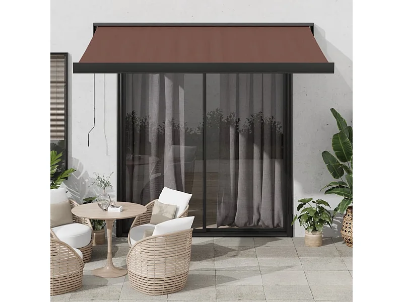 Toldo retrátil manual 300x250 cm castanho