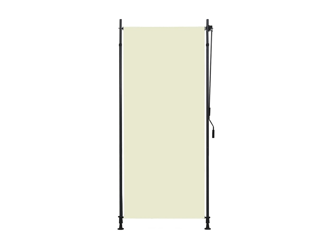 Store Roulant Extérieur Crème 160x250 Cm - Manivelle, Tissu Polyester Anti-UV - Pour Terrasse, Balcon, Jardin