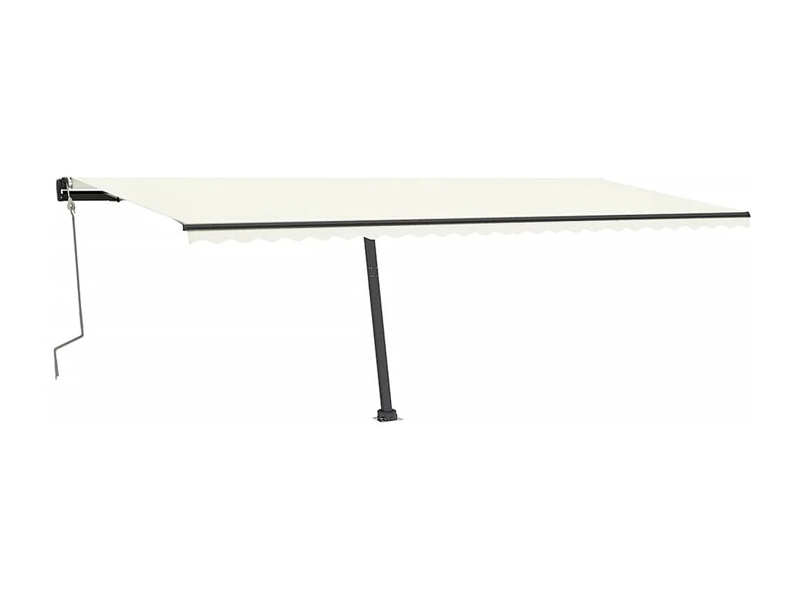 Auvent manuel rétractable avec LED 600x350 cm Crème