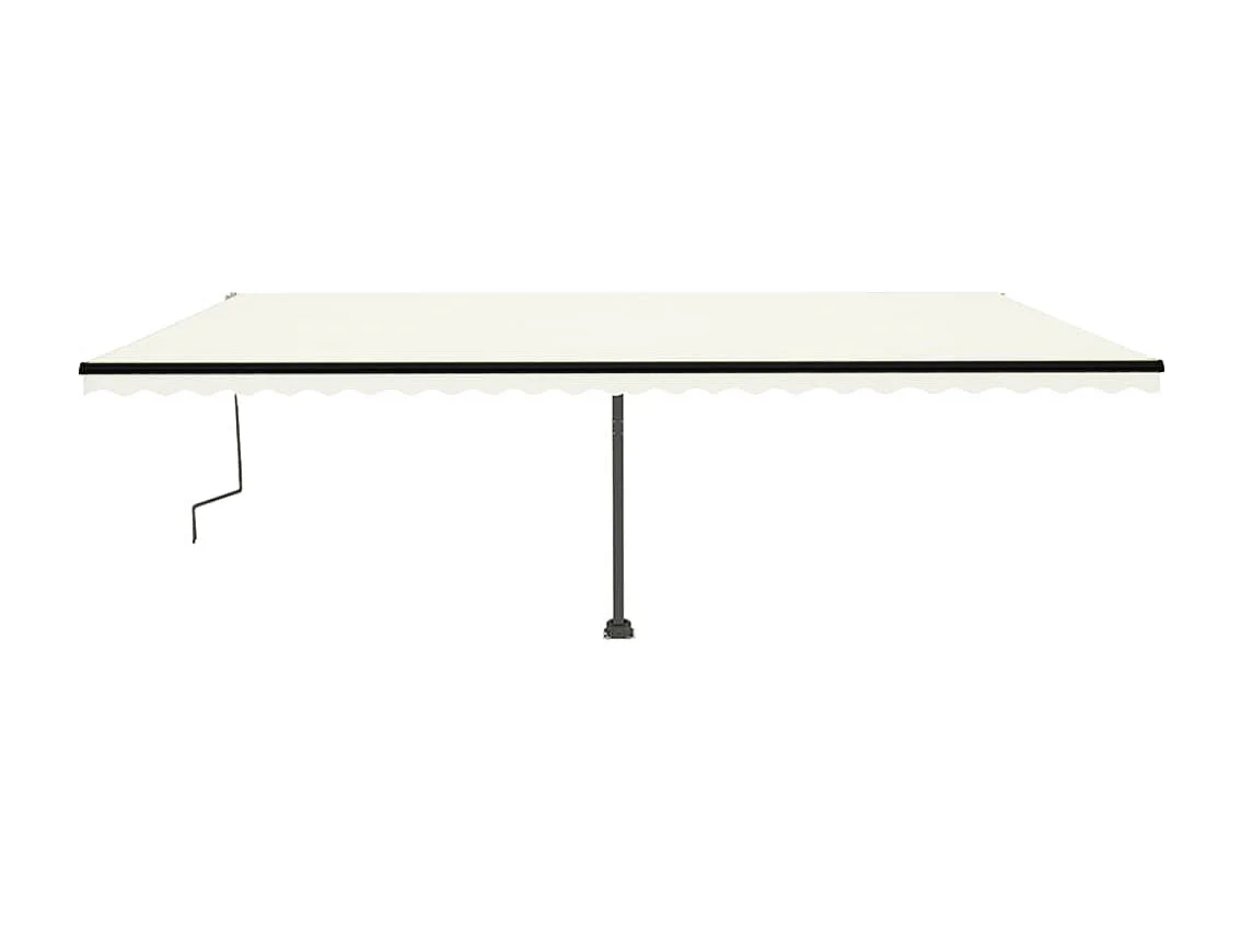 Auvent manuel rétractable avec LED 600x350 cm Crème
