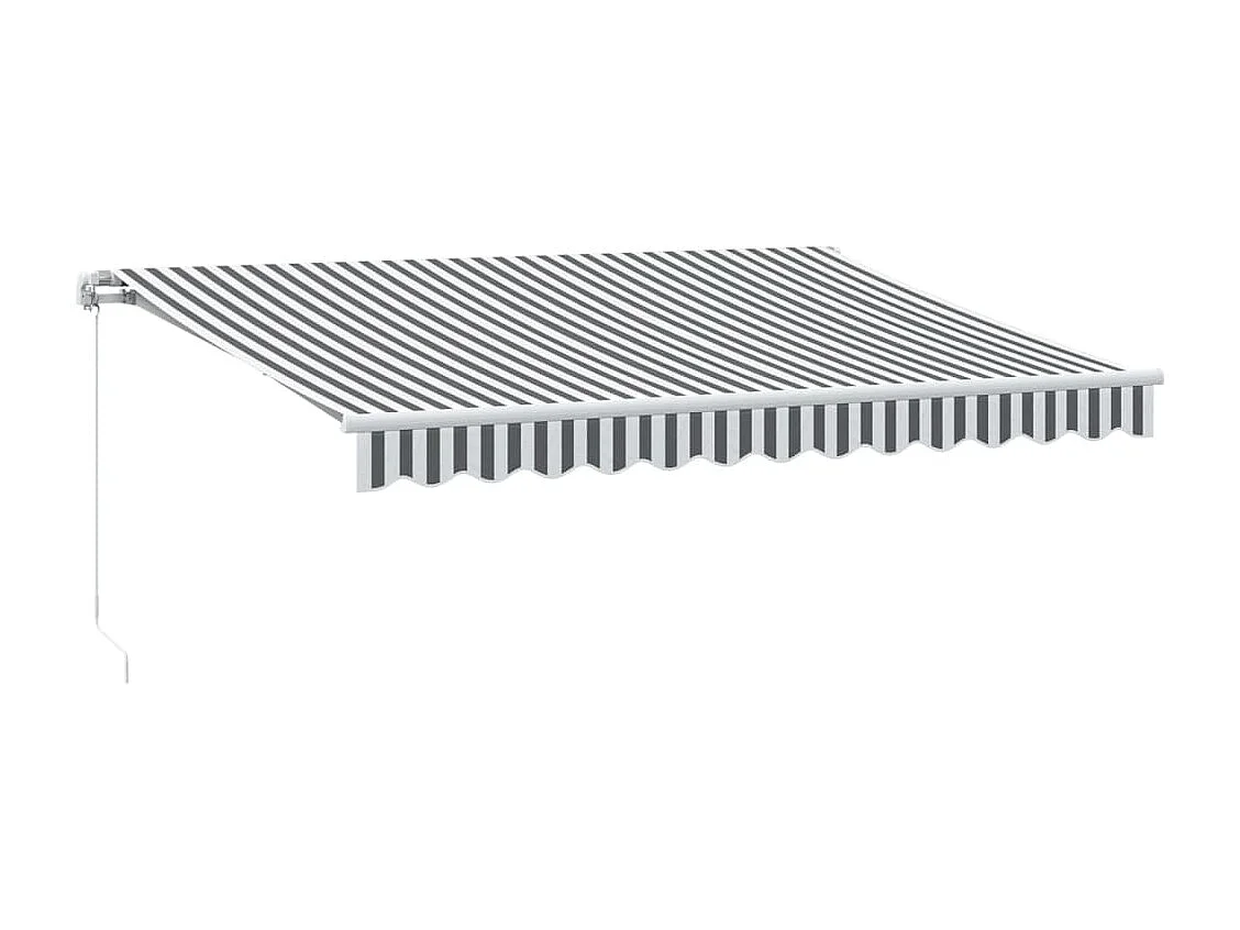 Toldo retráctil manual gris antracita y blanco 350x250 cm