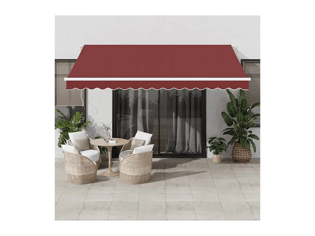 Auvent rétractable automatique bordeaux 400x300 cm