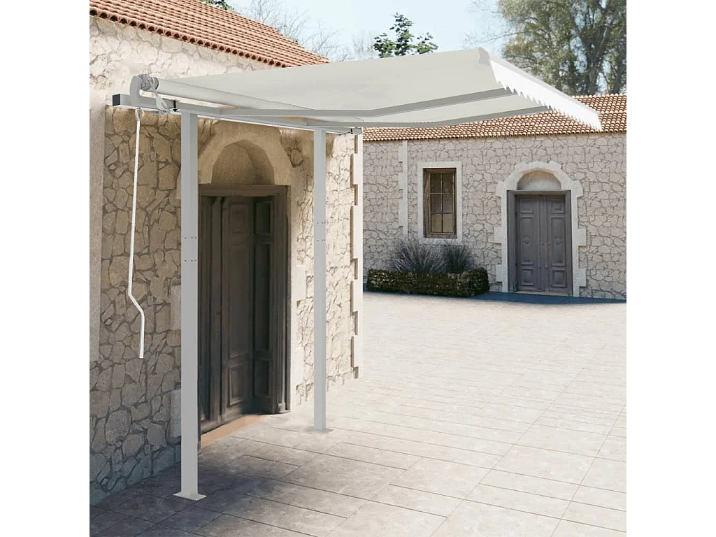 Stützen für Markisen Weiß 300x245 cm Eisen