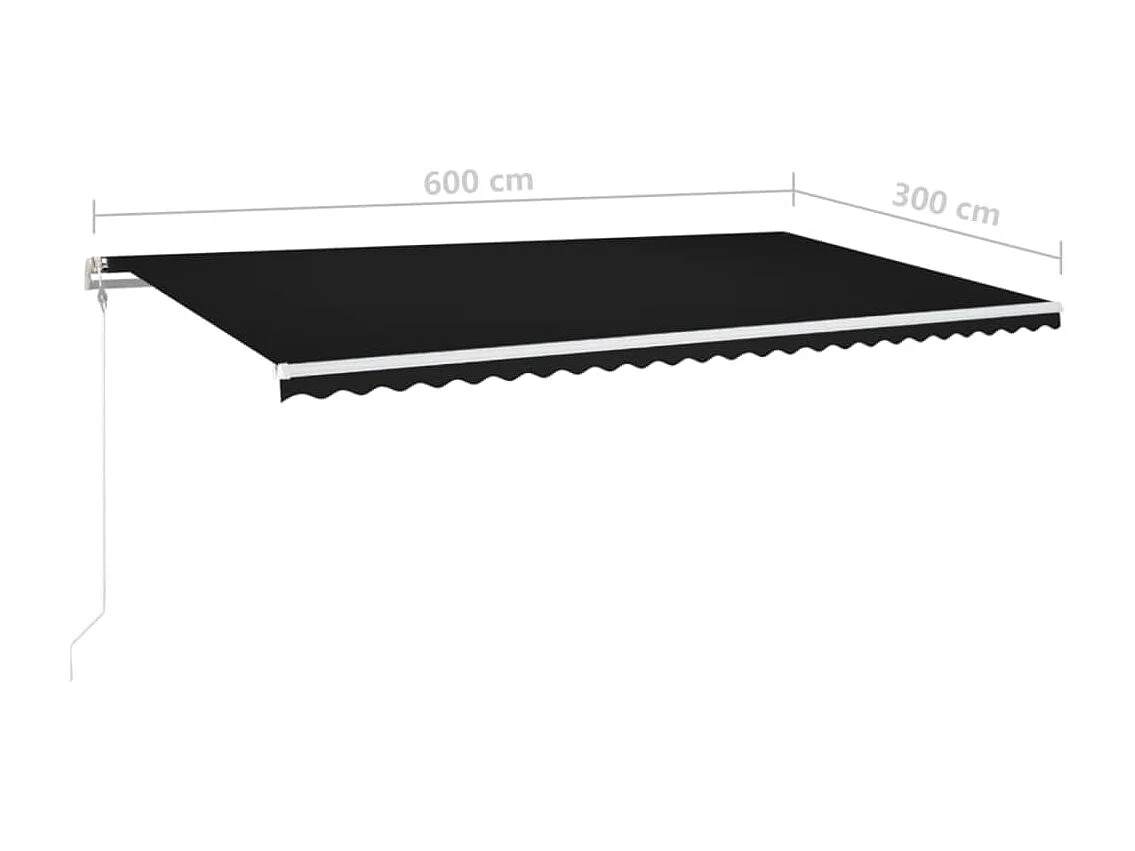 Tenda Automatica con Sensore Vento e LED 600x300 cm Antracite
