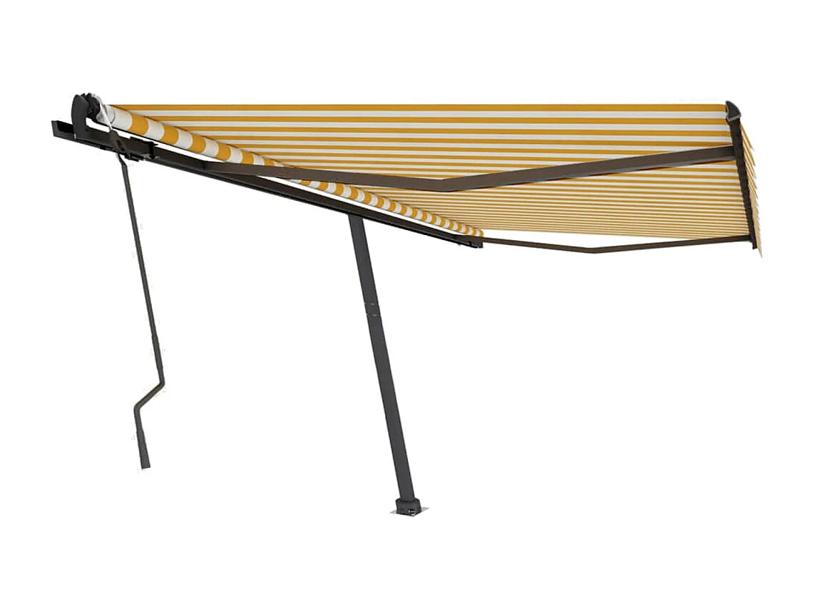 Toldo retrátil manual independente 450x300 cm amarelo e branco