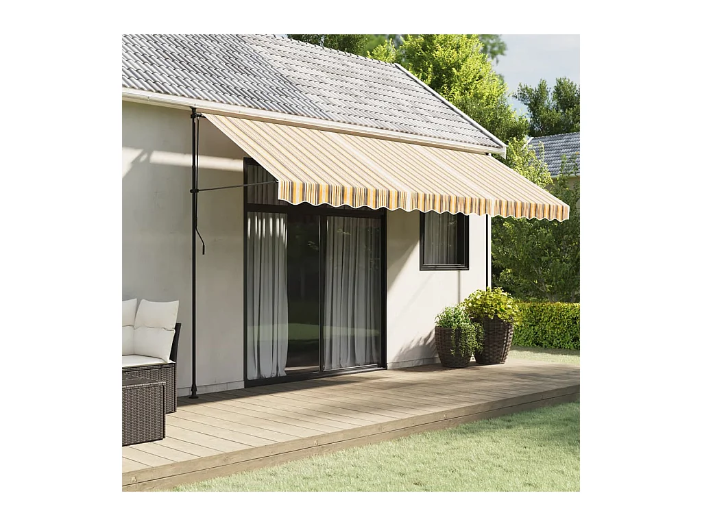 Tessuto di Ricambio per Tenda Strisce Multicolore 4,5x3 m