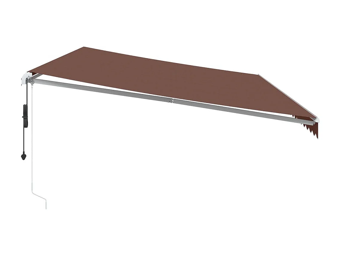 Auvent rétractable automatique avec LED marron 600x300 cm