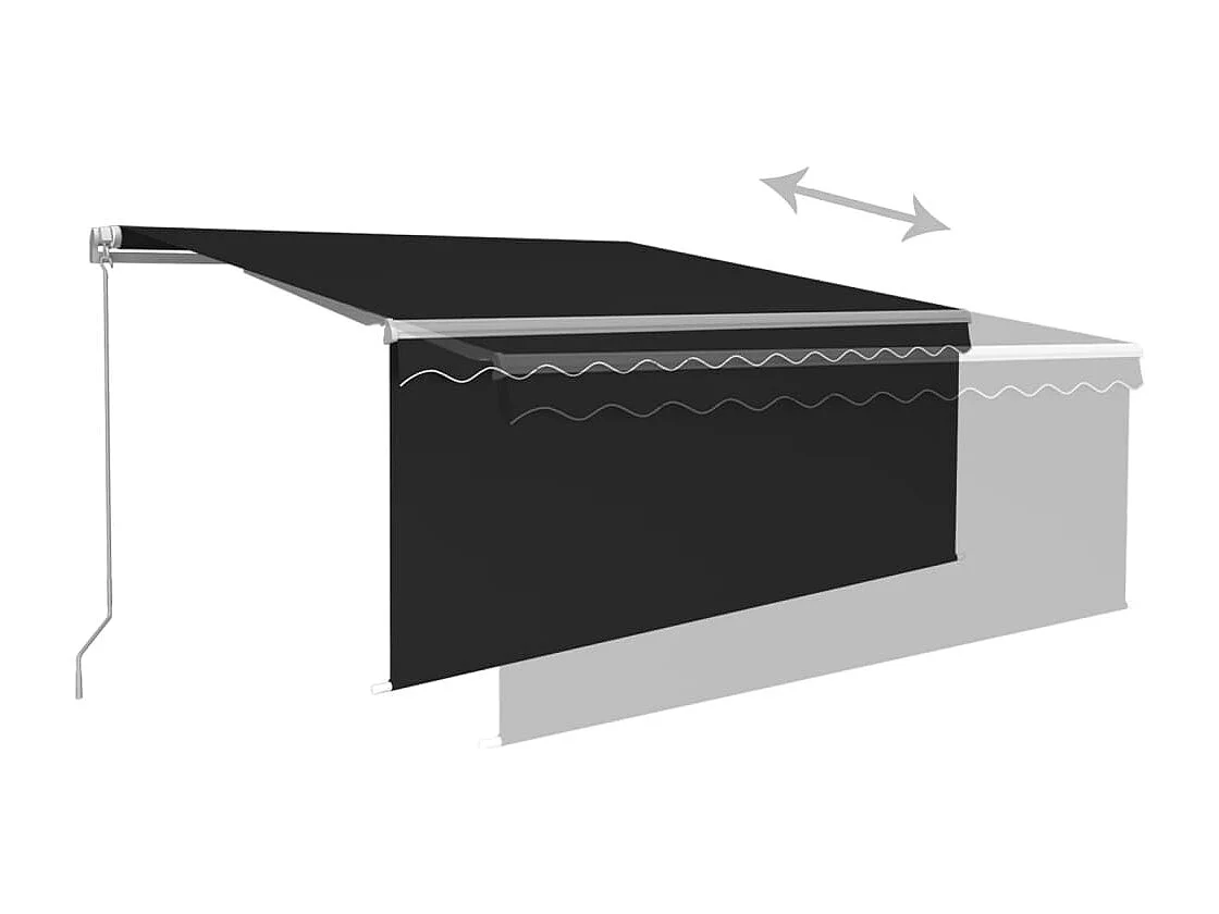 Tenda Sole Retrattile Manuale con Parasole 3,5x2,5 m Antracite