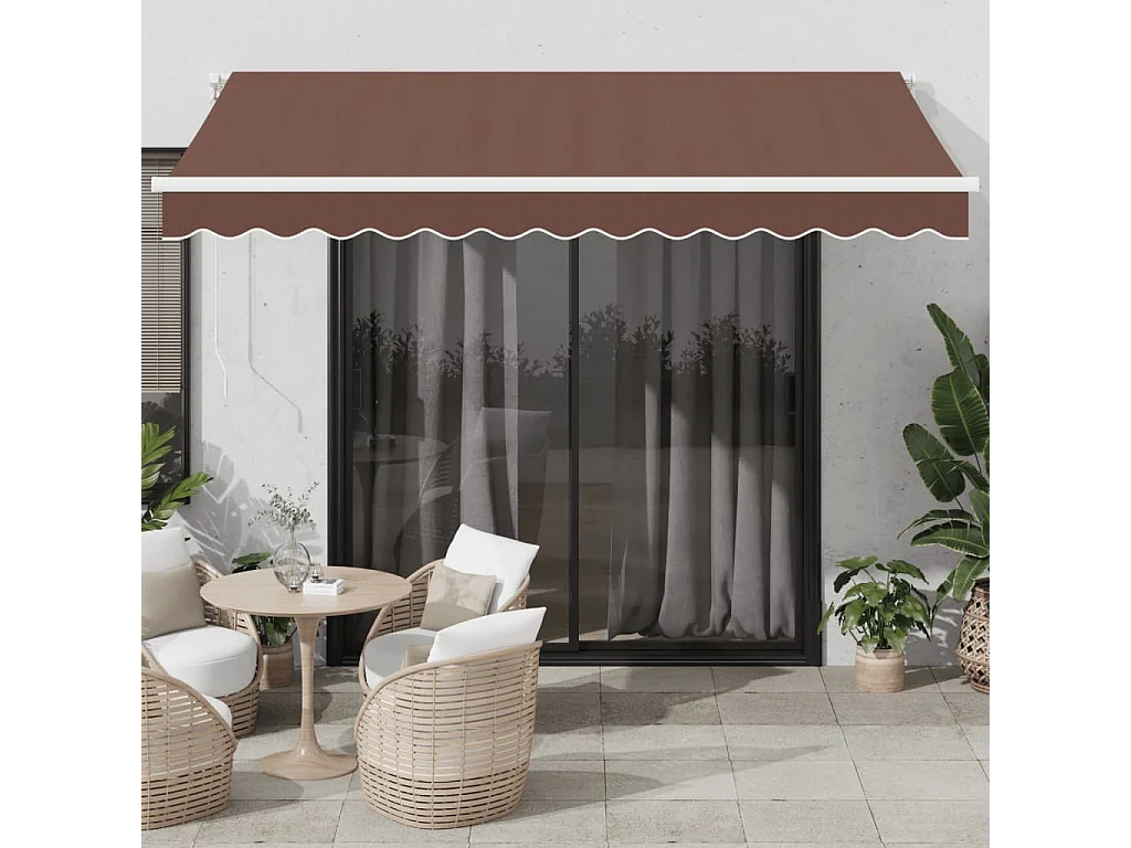 Tenda Sole Retrattile Manuale 350x250 cm Marrone