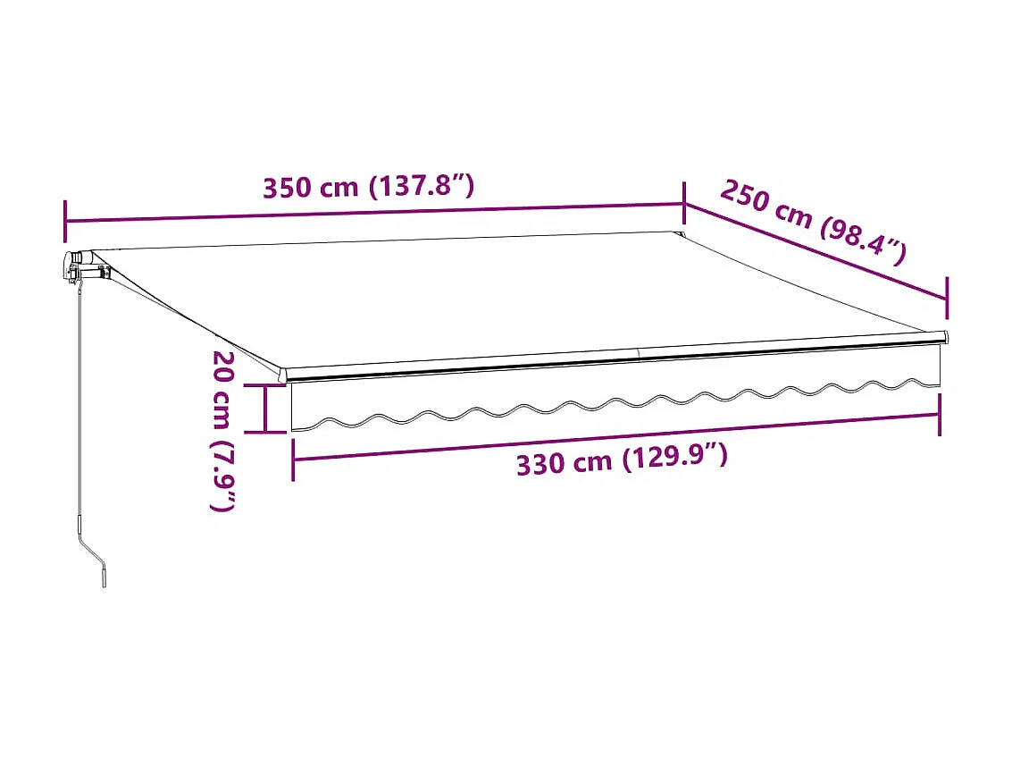 Tenda Sole Retrattile Manuale 350x250 cm Marrone