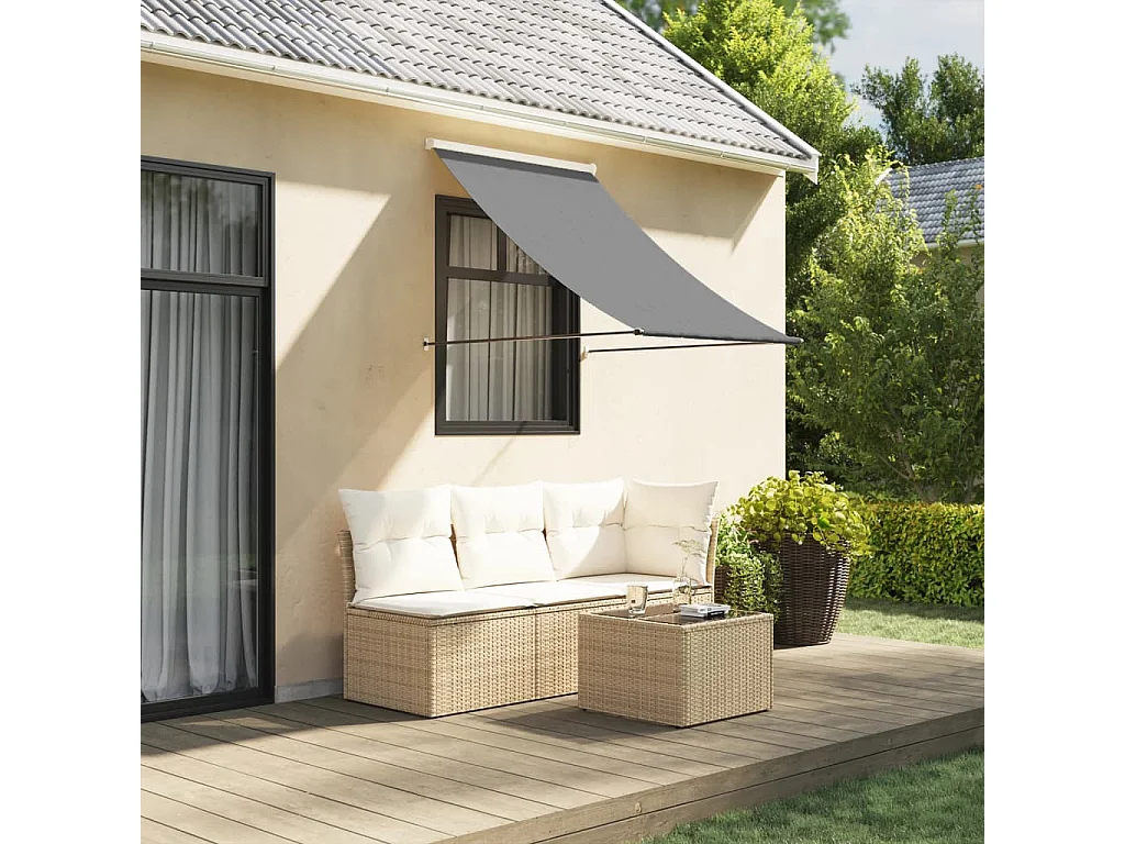 Toldo retrátil 150x150 cm tecido e aço antracite