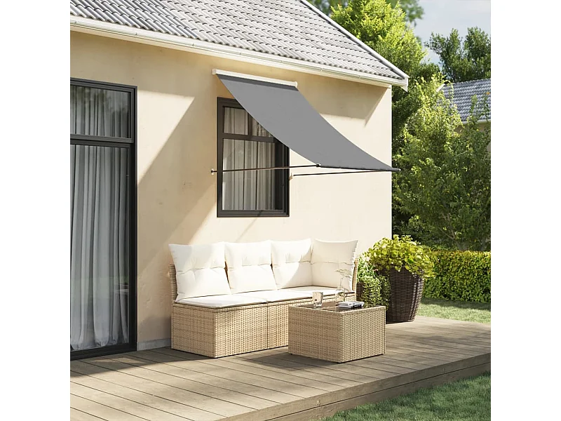 Toldo retrátil 150x150 cm tecido e aço antracite