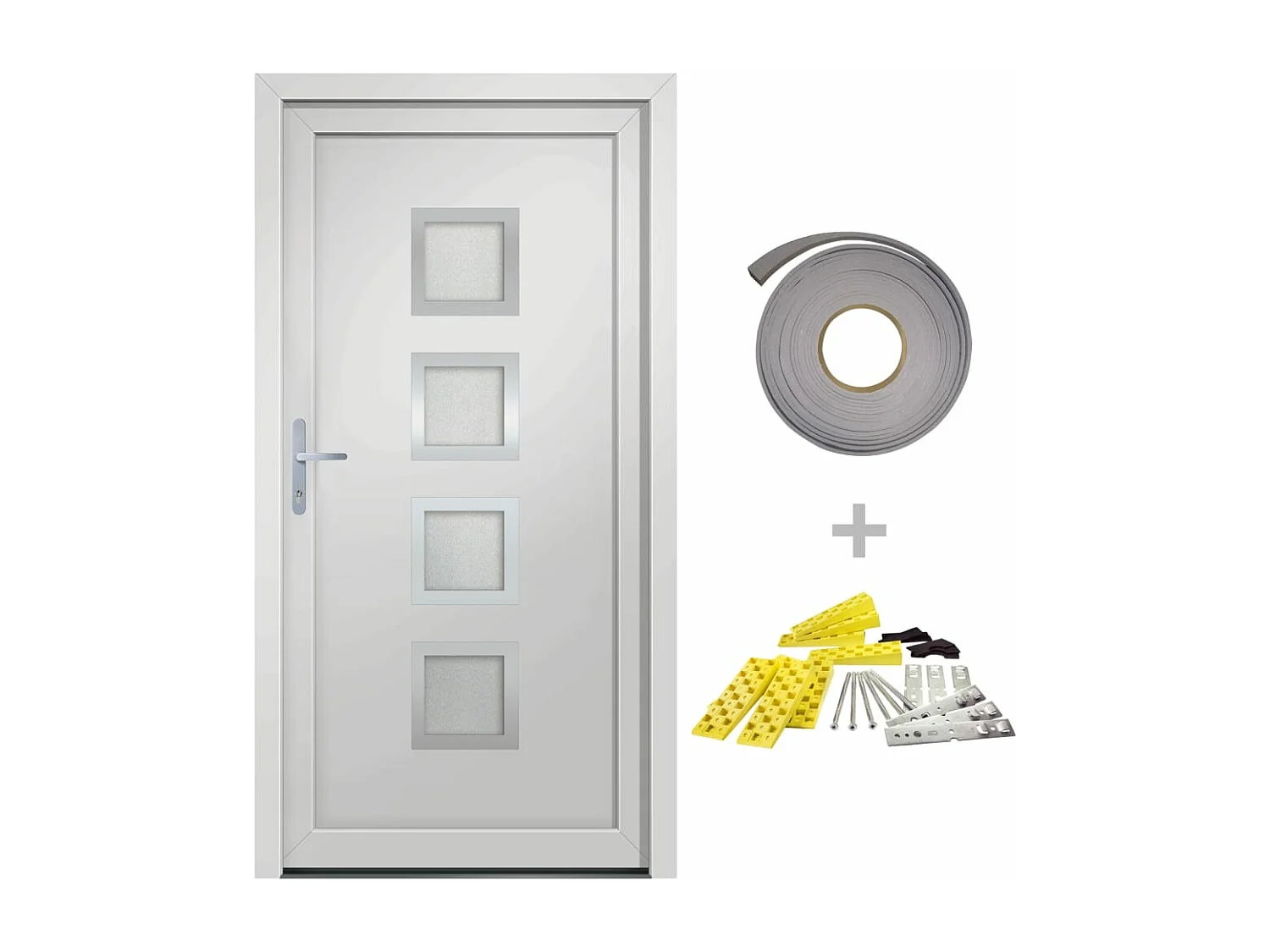 Porte d'entrée Blanc 108x200 cm PVC