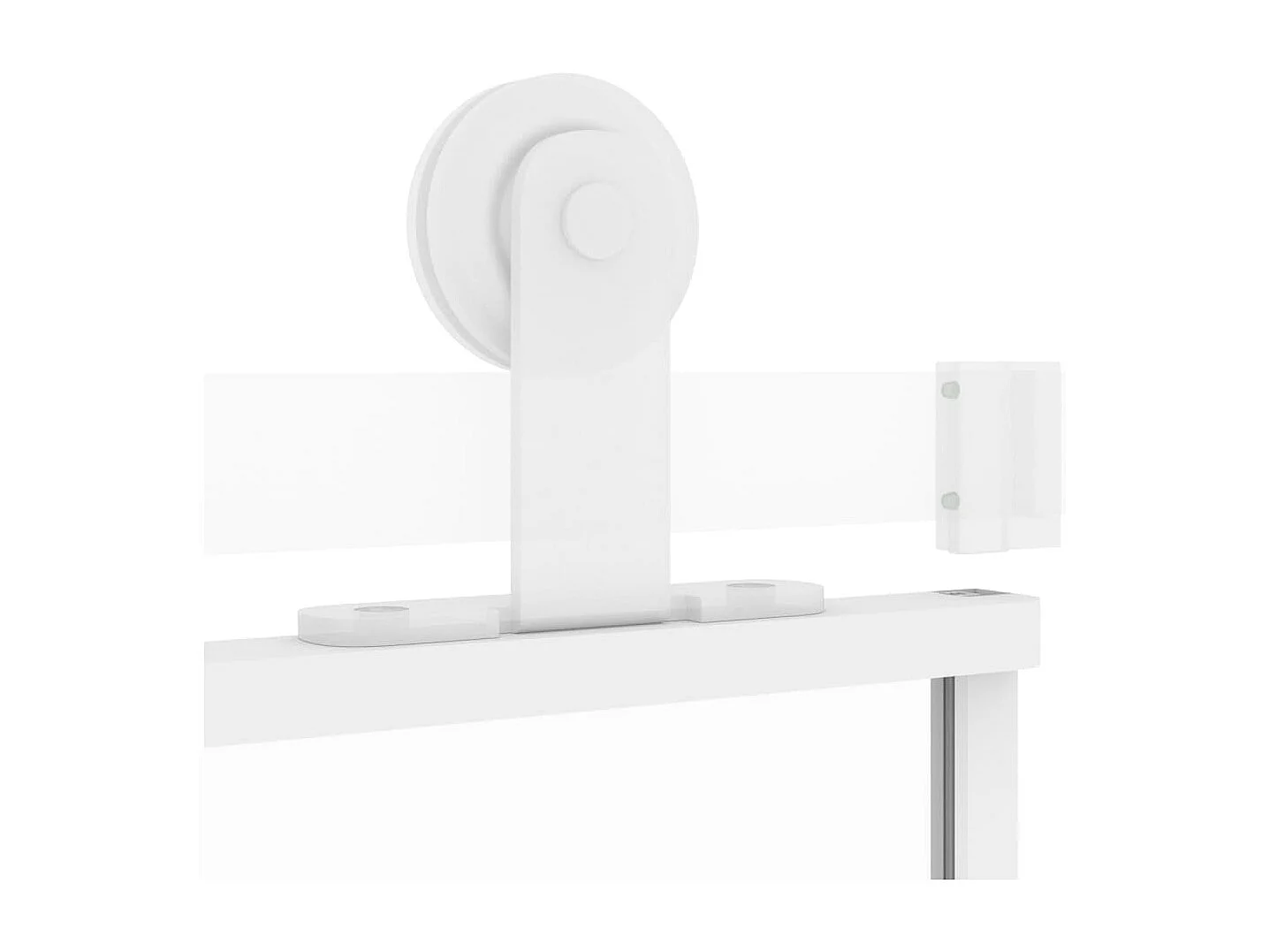 Porte coulissante blanc 90x205 cm verre trempé aluminium