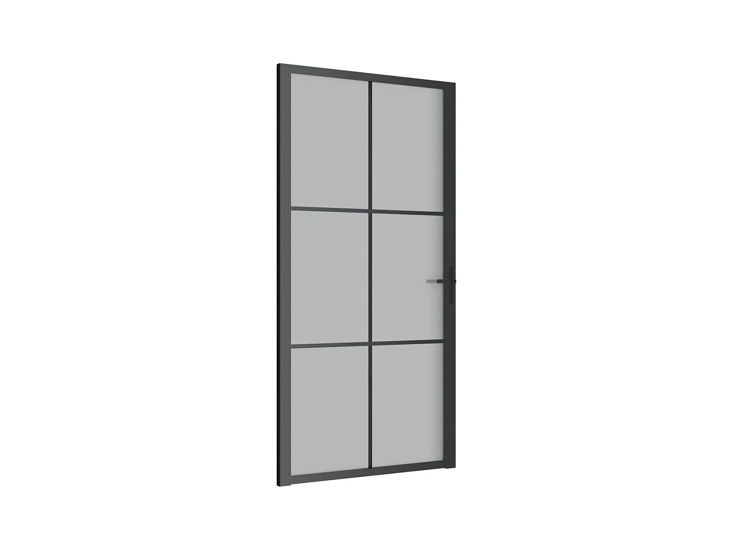 Innentür 102,5x201,5 cm Schwarz Mattglas und Aluminium