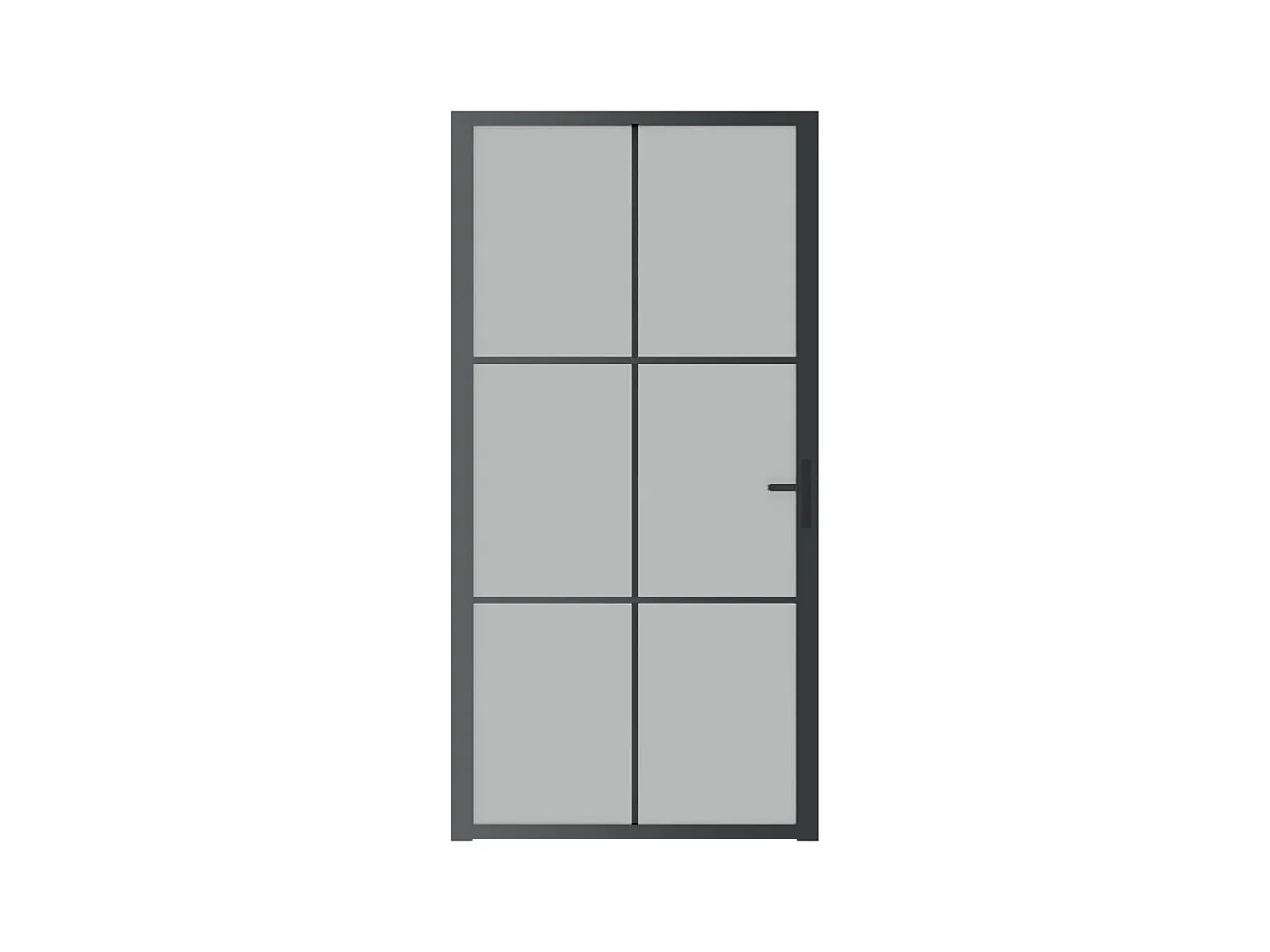 Innentür 102,5x201,5 cm Schwarz Mattglas und Aluminium