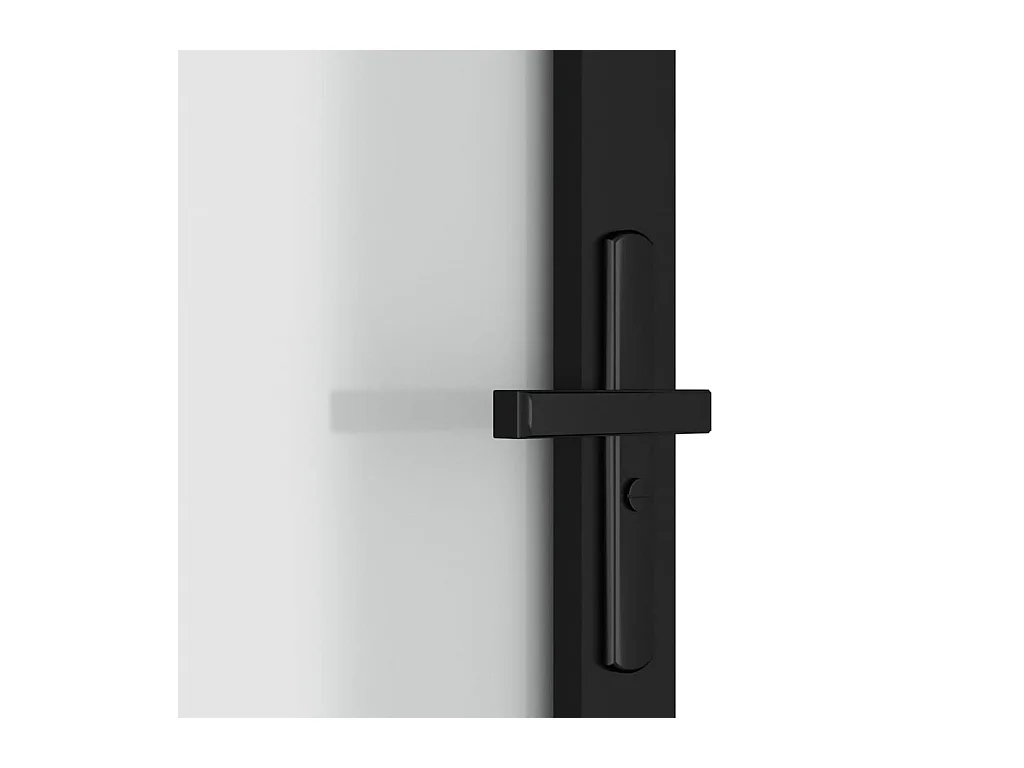 Innentür 102,5x201,5 cm Schwarz Mattglas und Aluminium