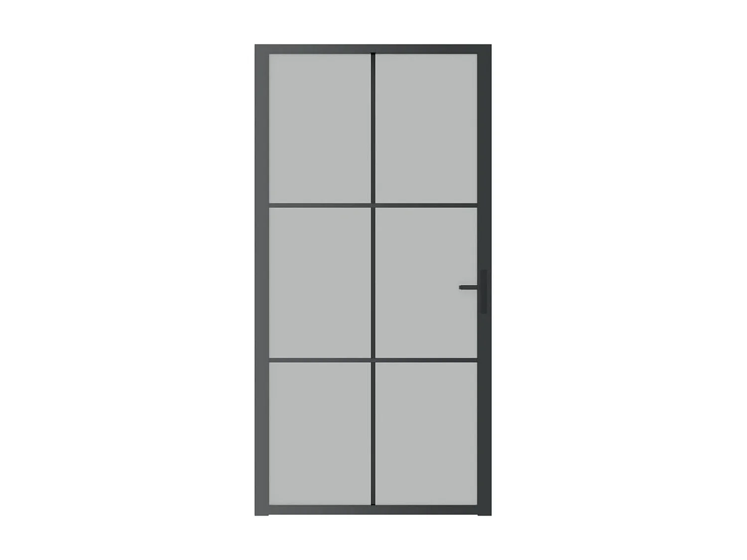 Porte intérieure 102,5x201,5 cm Noir Verre mat et aluminium