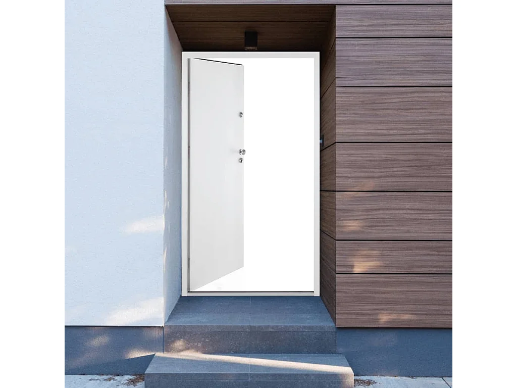 Puerta de entrada blanca aluminio 100x200 cm.