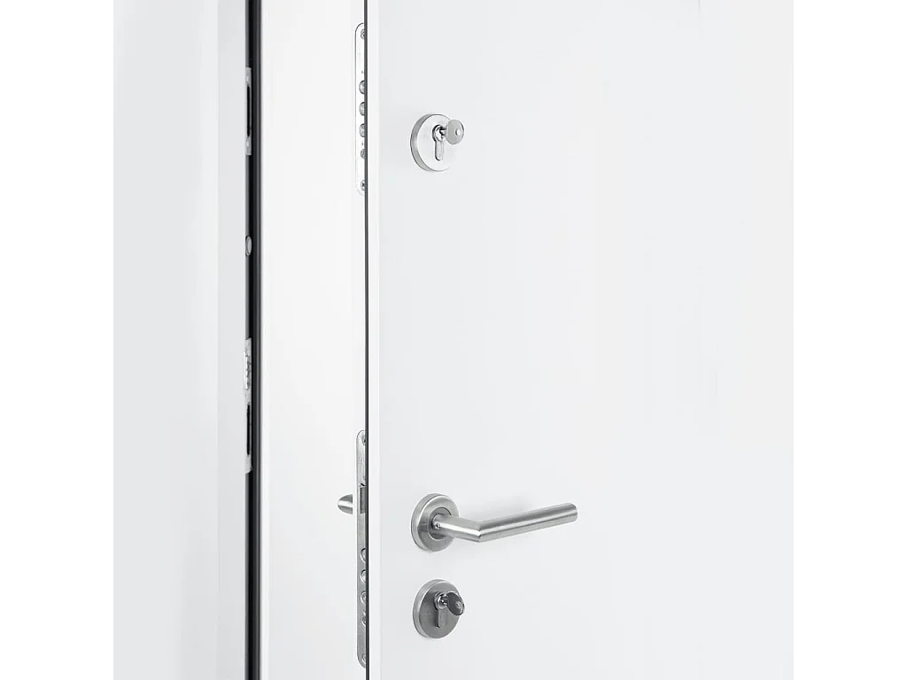Puerta de entrada blanca aluminio 100x200 cm.