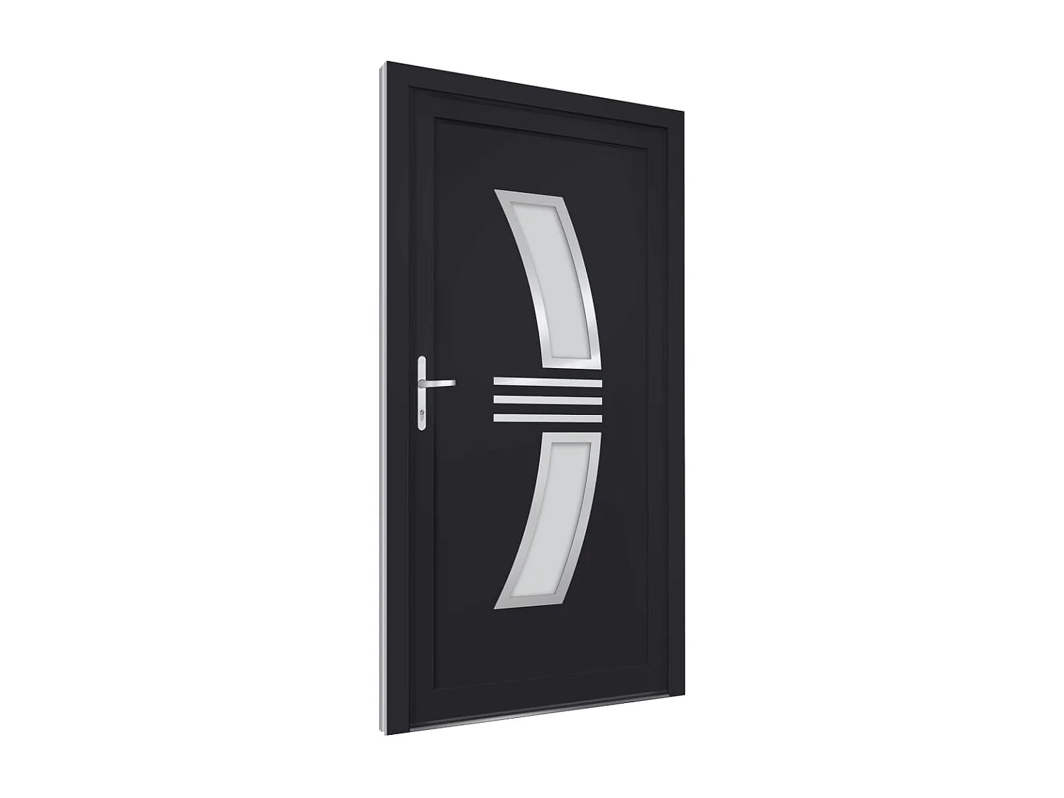 Porta d'ingresso antracite 108x208 cm PVC