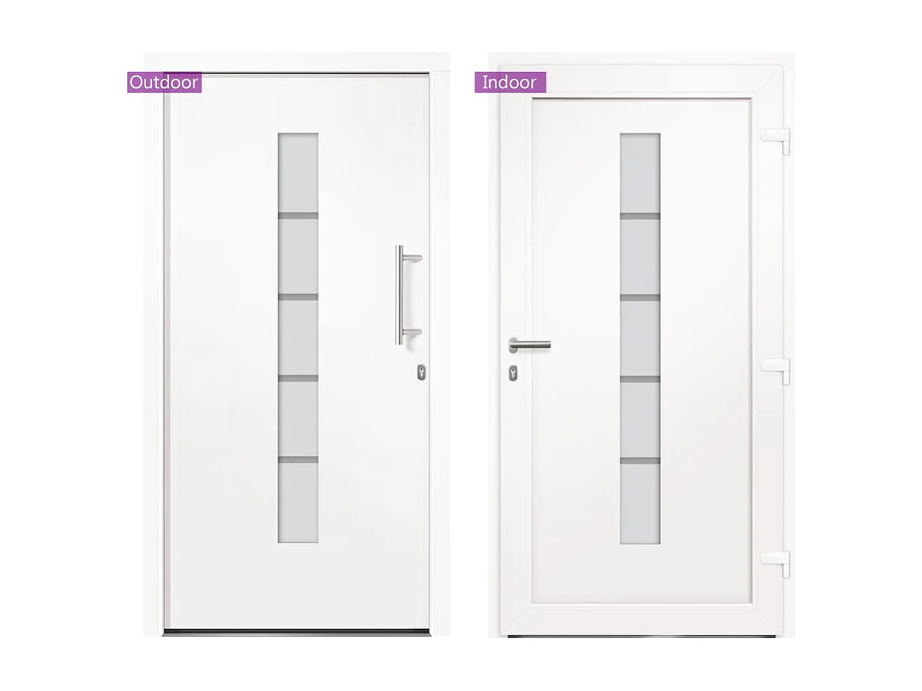 Porta d'ingresso Alluminio e PVC Bianca 110x210 cm