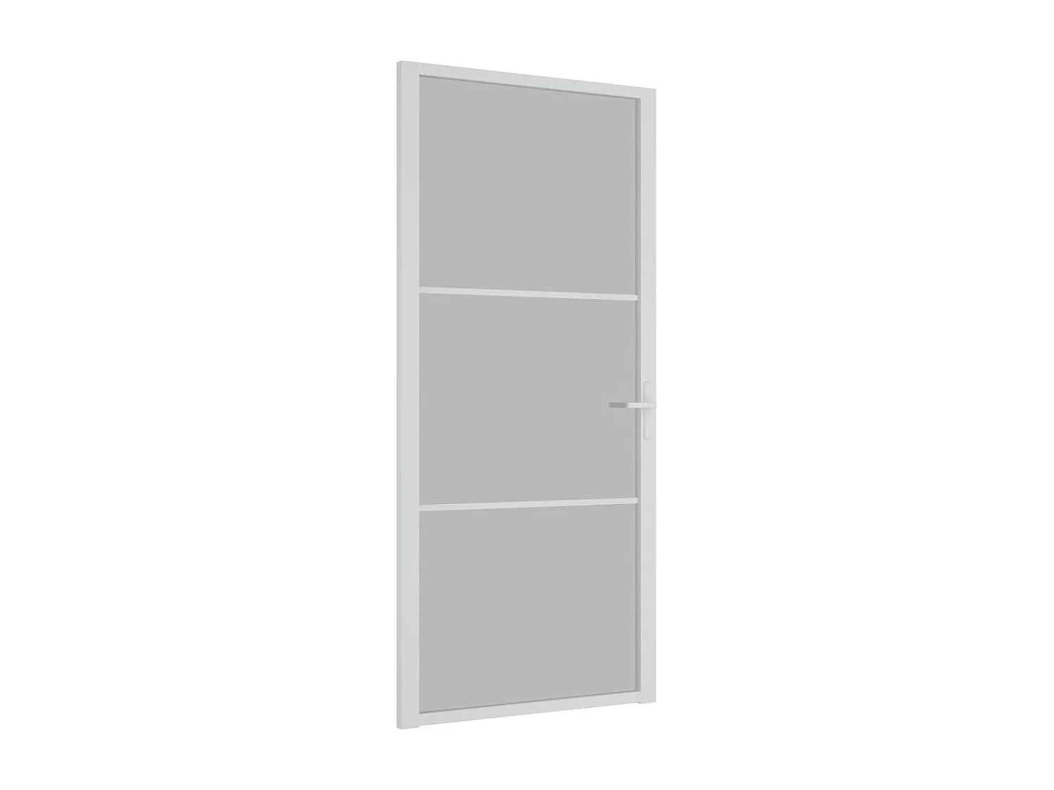 Porte intérieure 93x201,5 cm Blanc Verre mat et aluminium