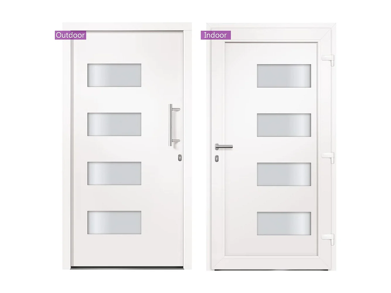 Porta d'ingresso Alluminio e PVC Bianca 100x210 cm