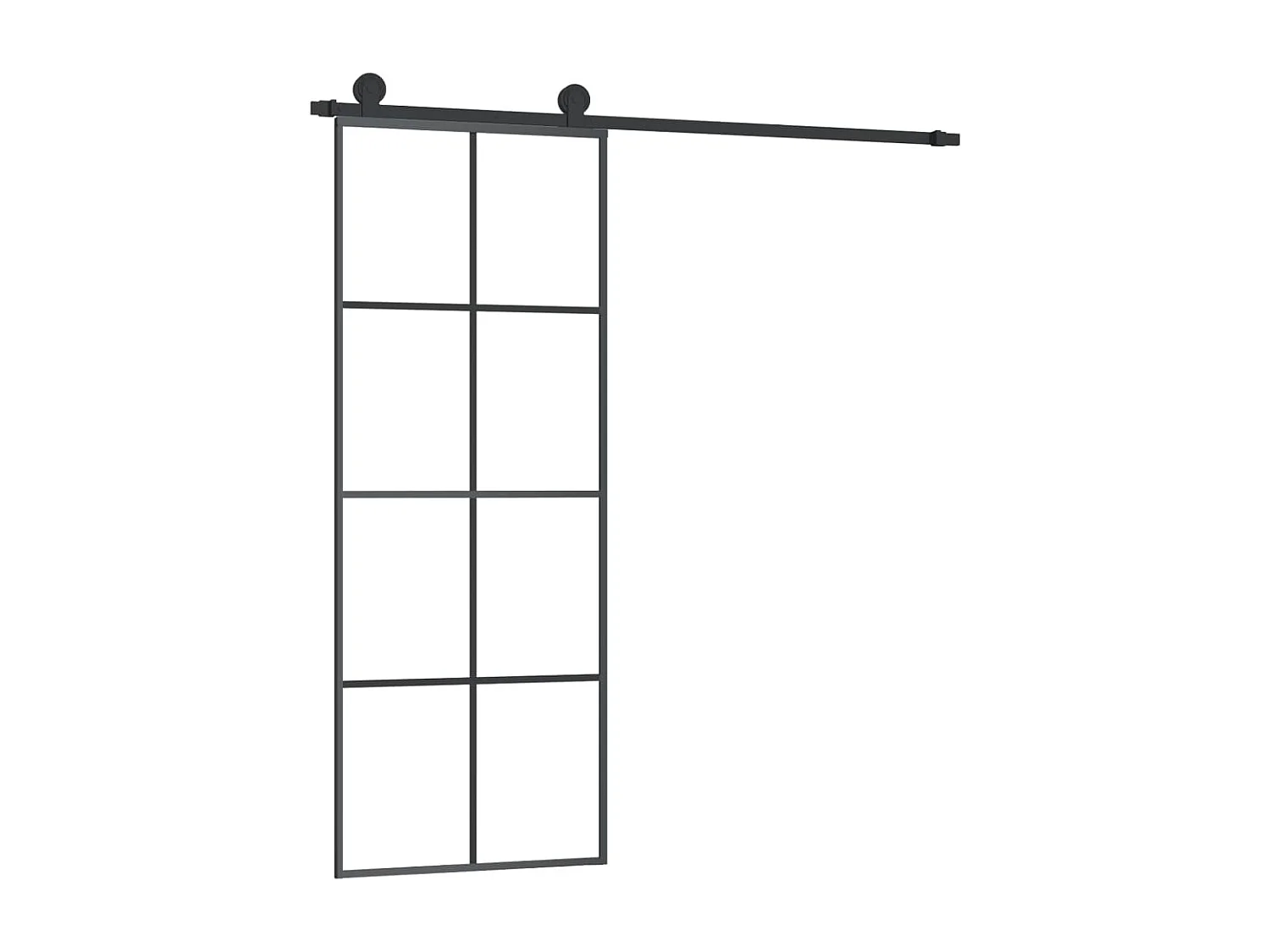 Porte coulissante avec kit de quincaillerie 76x205 cm Verre ESG