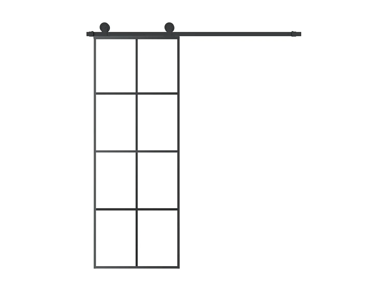 Porte coulissante avec kit de quincaillerie 76x205 cm Verre ESG