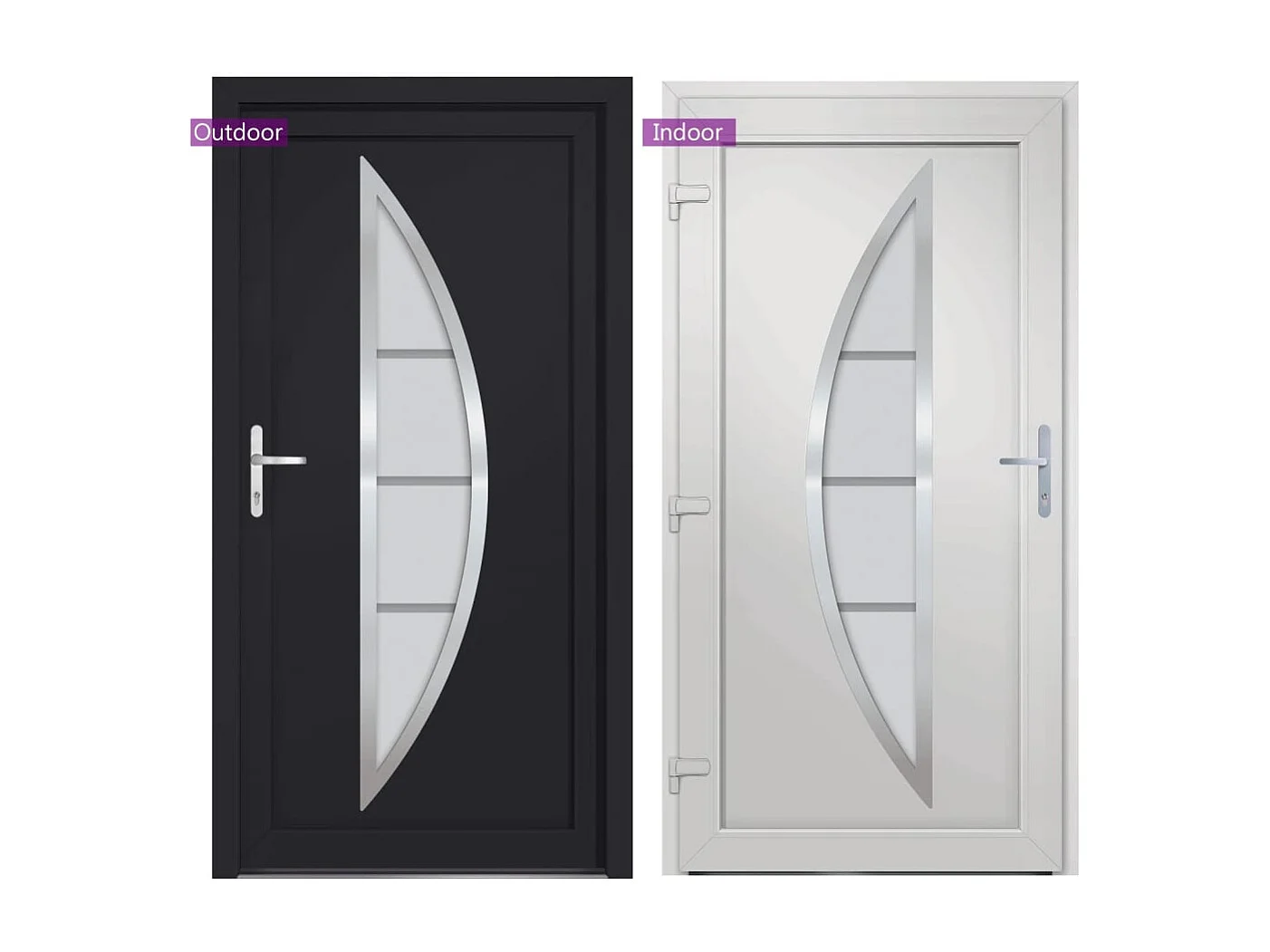 Porta d'ingresso antracite 108x200 cm PVC