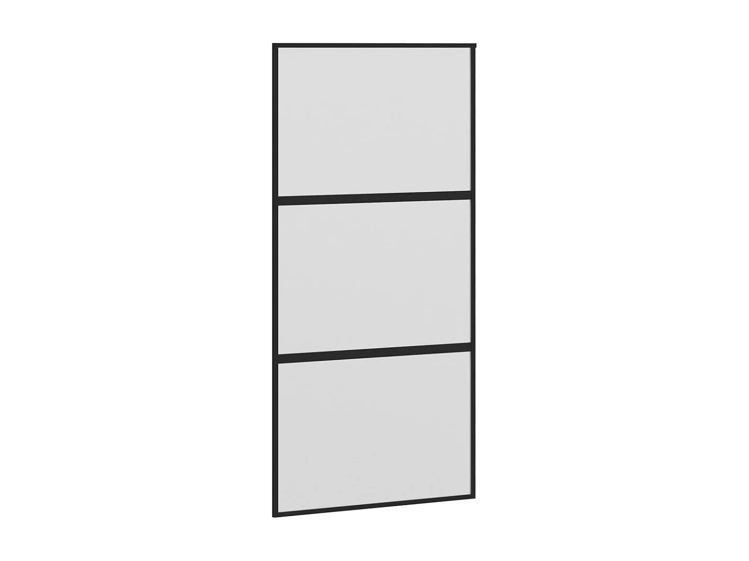 Schwarze Schiebetür 102,5 x 205 cm aus gehärtetem Aluminiumglas