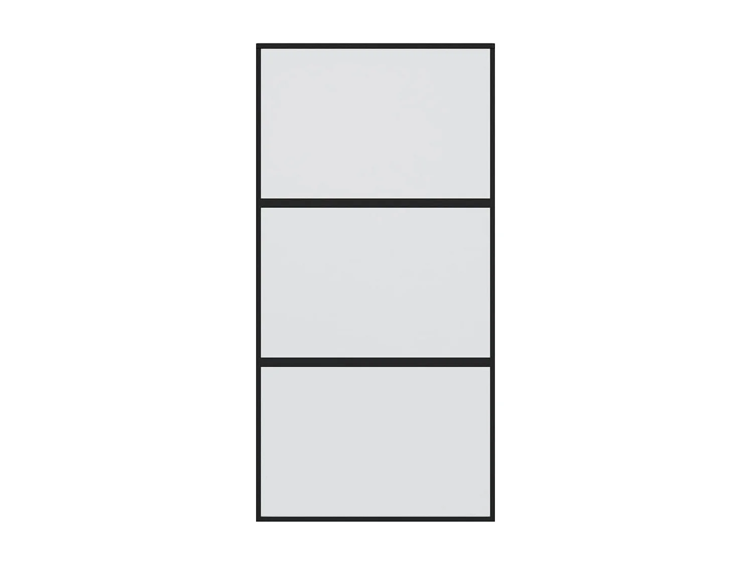 Schwarze Schiebetür 102,5 x 205 cm aus gehärtetem Aluminiumglas