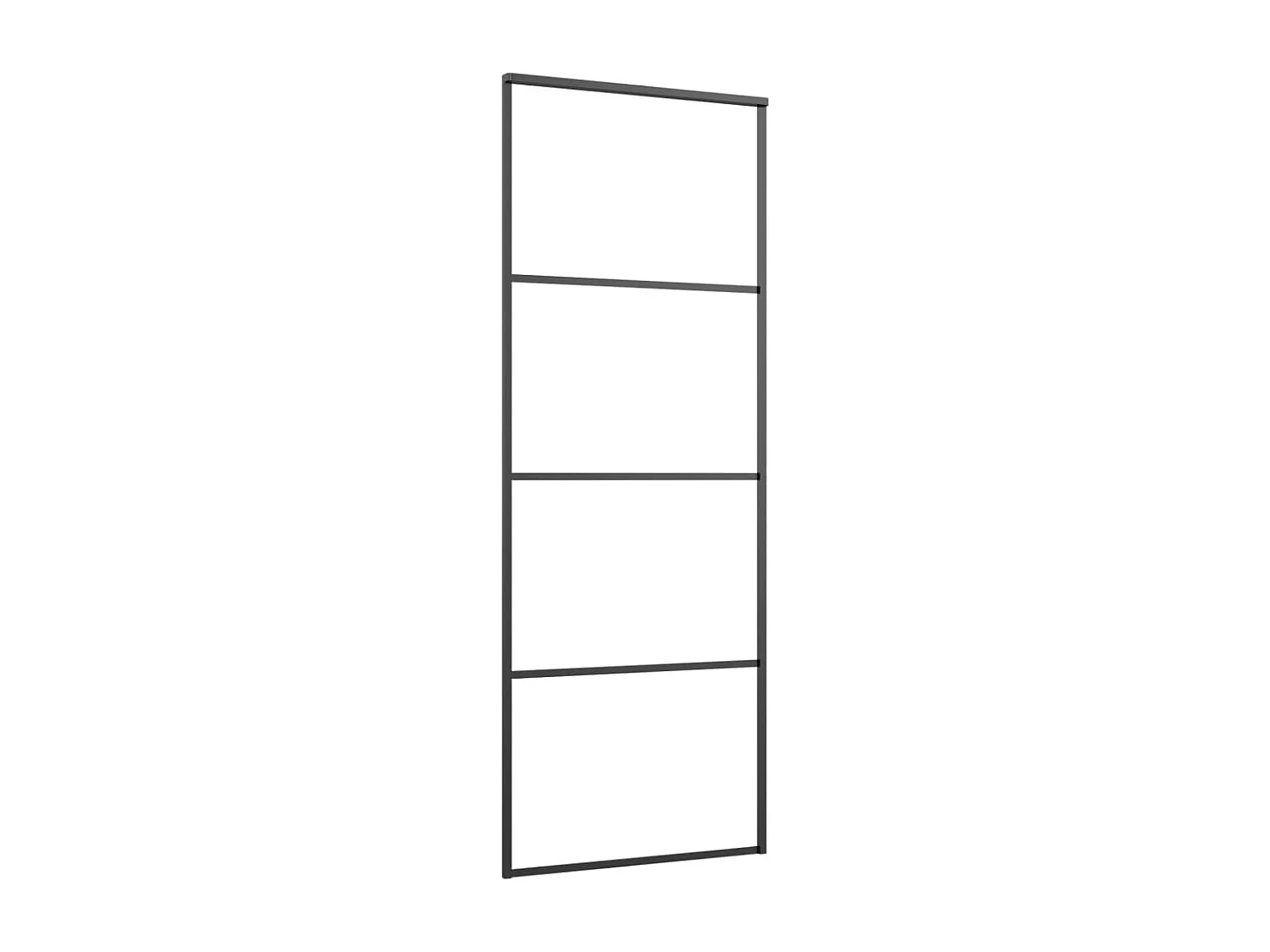 Porte coulissante Aluminium et verre ESG 76x205 cm Noir