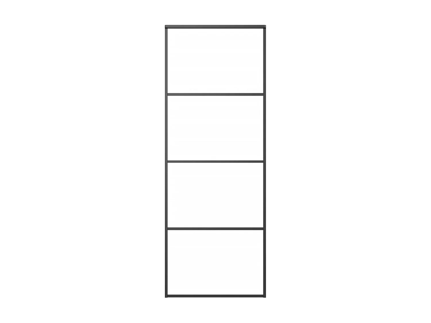 Porte coulissante Aluminium et verre ESG 76x205 cm Noir