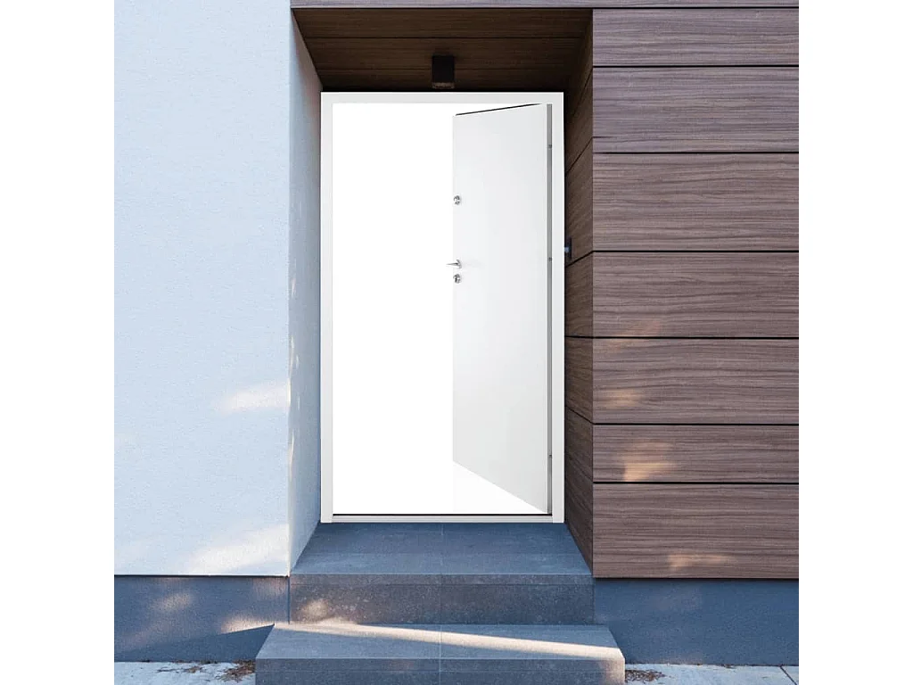 Puerta de entrada blanca 110x207,5 cm aluminio