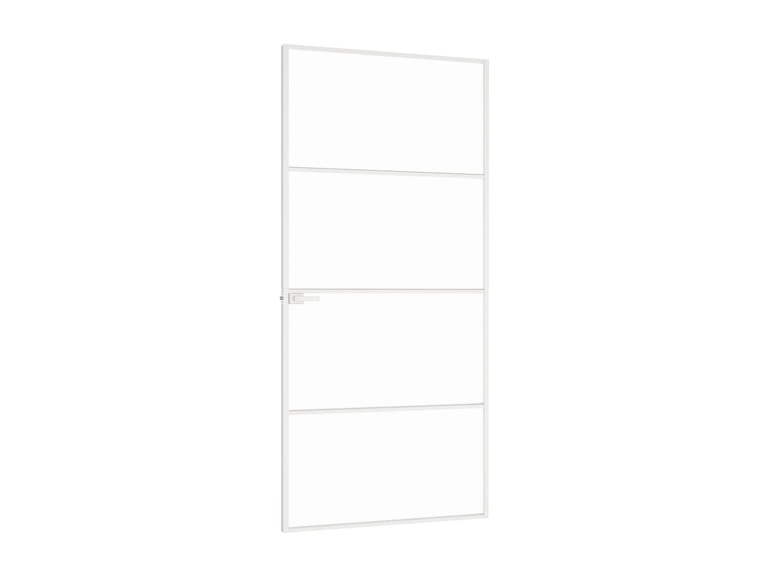 Porte d'intérieur Blanc 93x201,5 cm Trempé verre aluminium fin