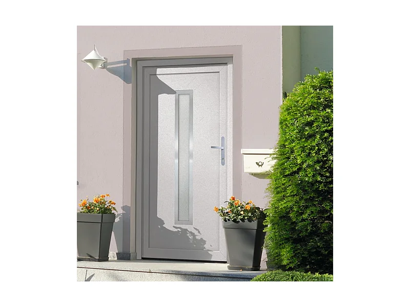 Porte d'entrée Blanc 98x200 cm PVC