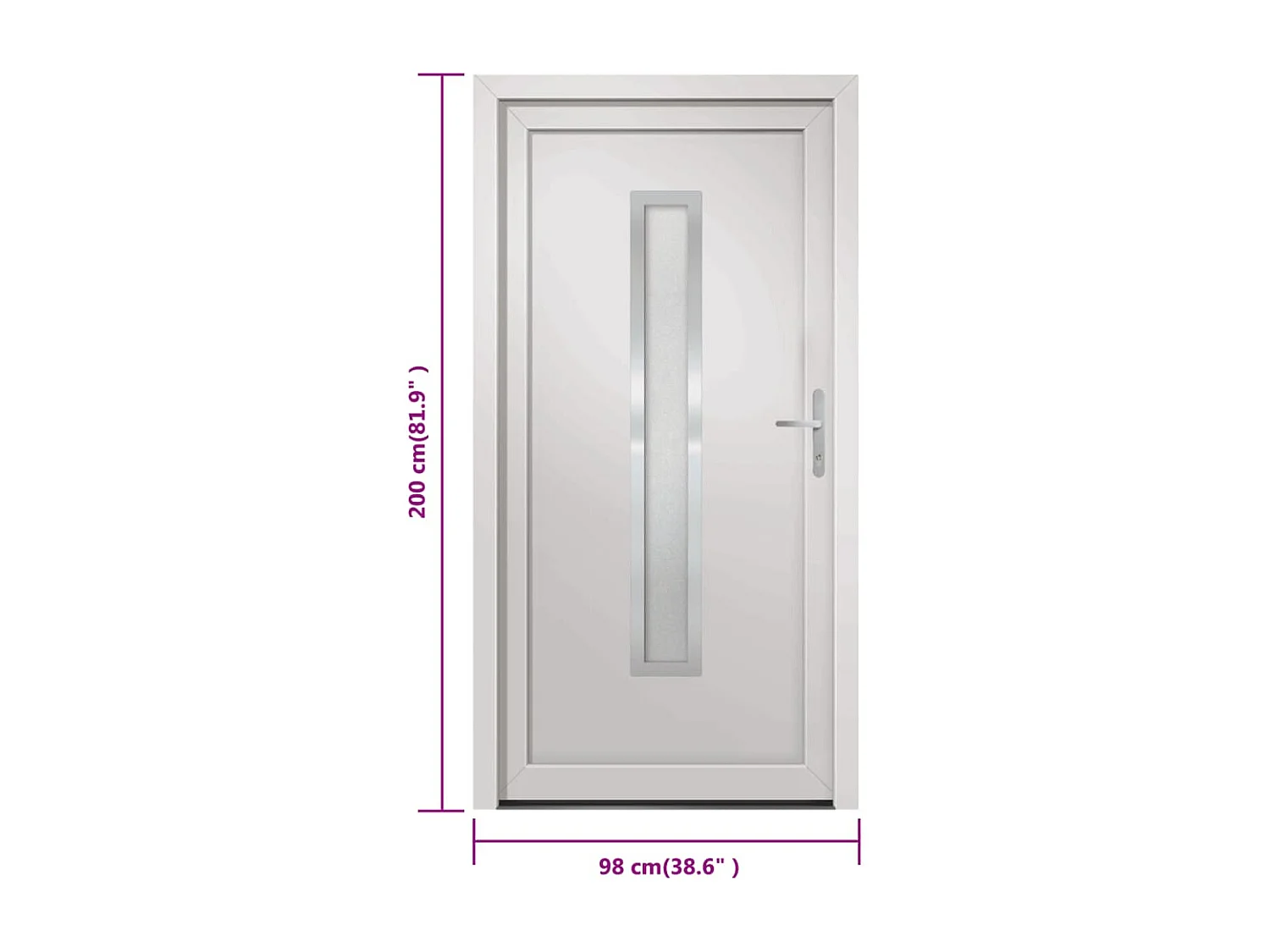 Toegangsdeur Wit 98x200 cm PVC