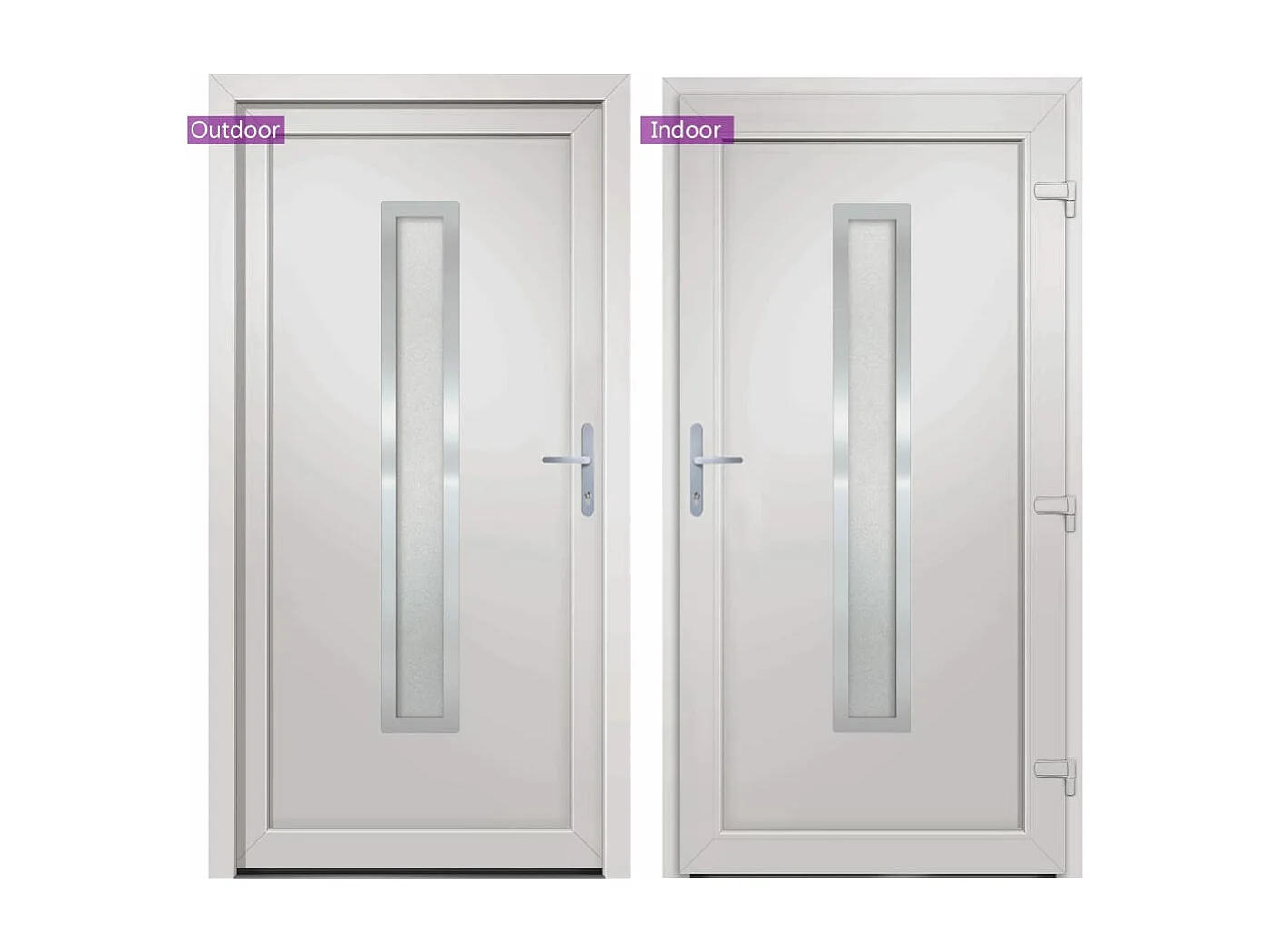 Porte d'entrée Blanc 98x200 cm PVC