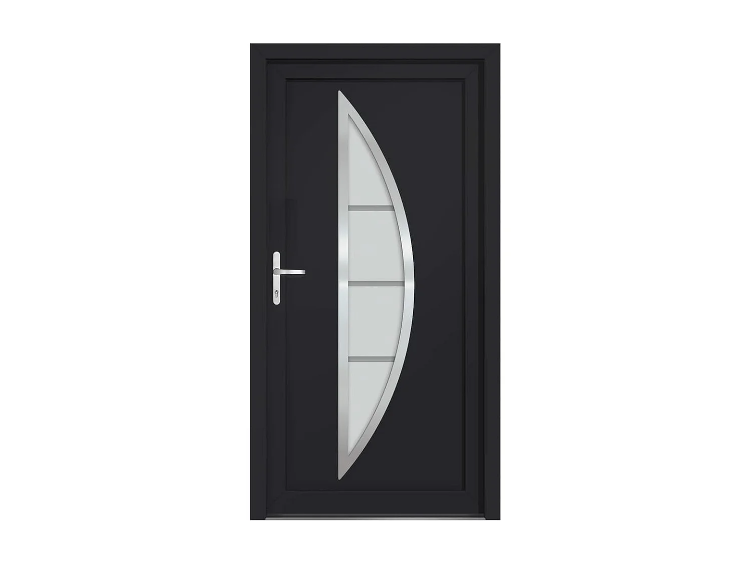 Porte d'entrée anthracite 98x208 cm PVC