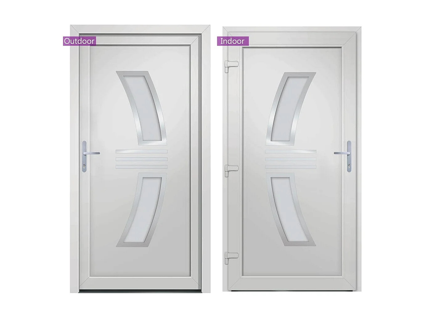 Porta d'ingresso PVC Bianco 108x208 cm