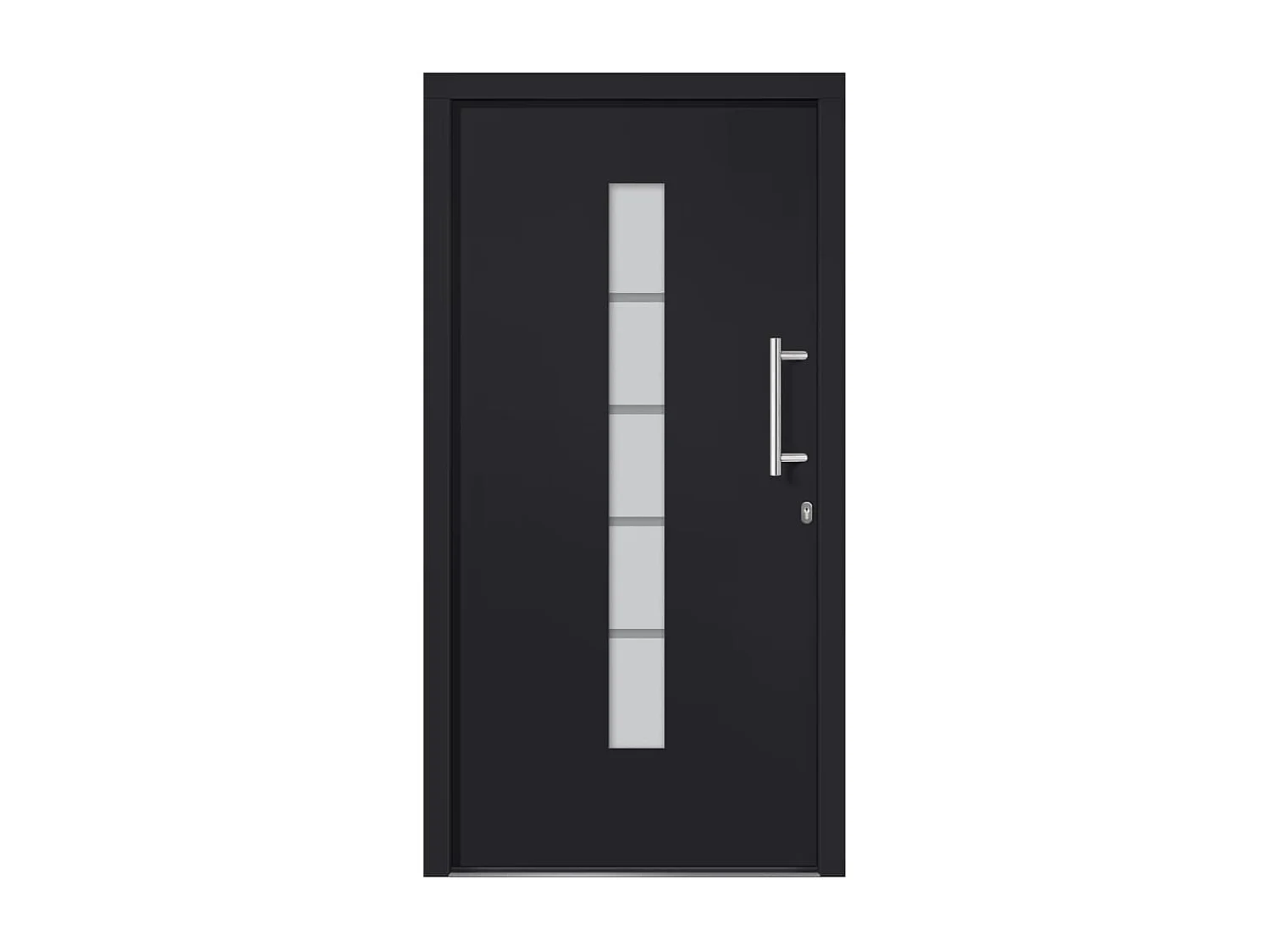 Porta d'ingresso Alluminio e PVC Antracite 110x210 cm