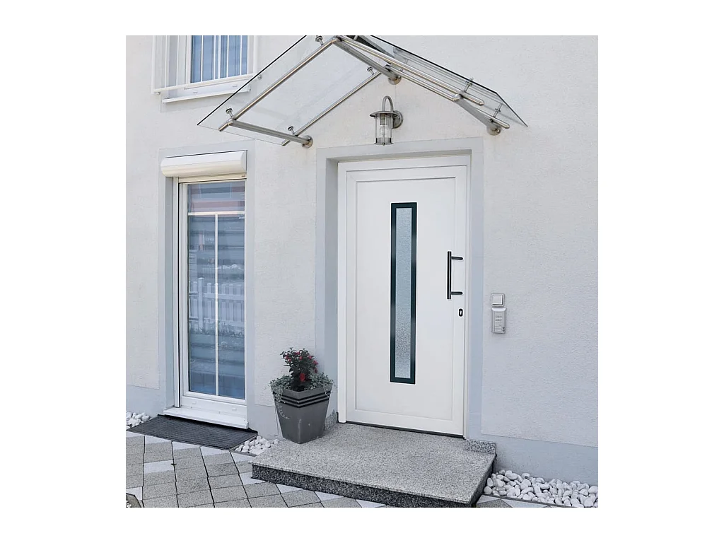 Porta d'ingresso in PVC bianco 98x208 cm