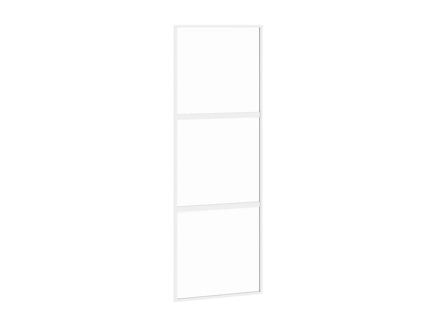 Porte coulissante blanc 76x205 cm verre trempé aluminium