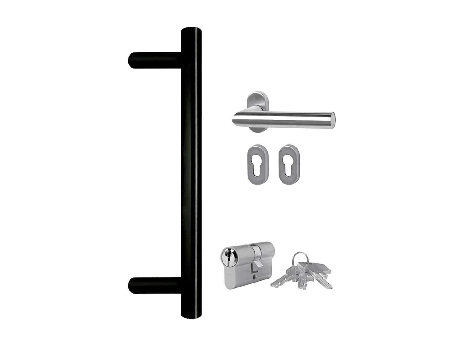 Porte d'entrée anthracite 108x200 cm PVC