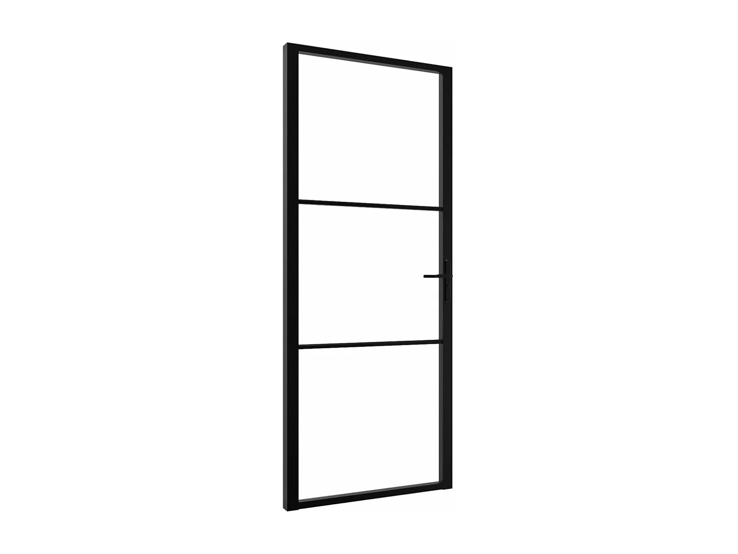 Porta da interno ESG vetro e alluminio 93x201,5 cm Nera