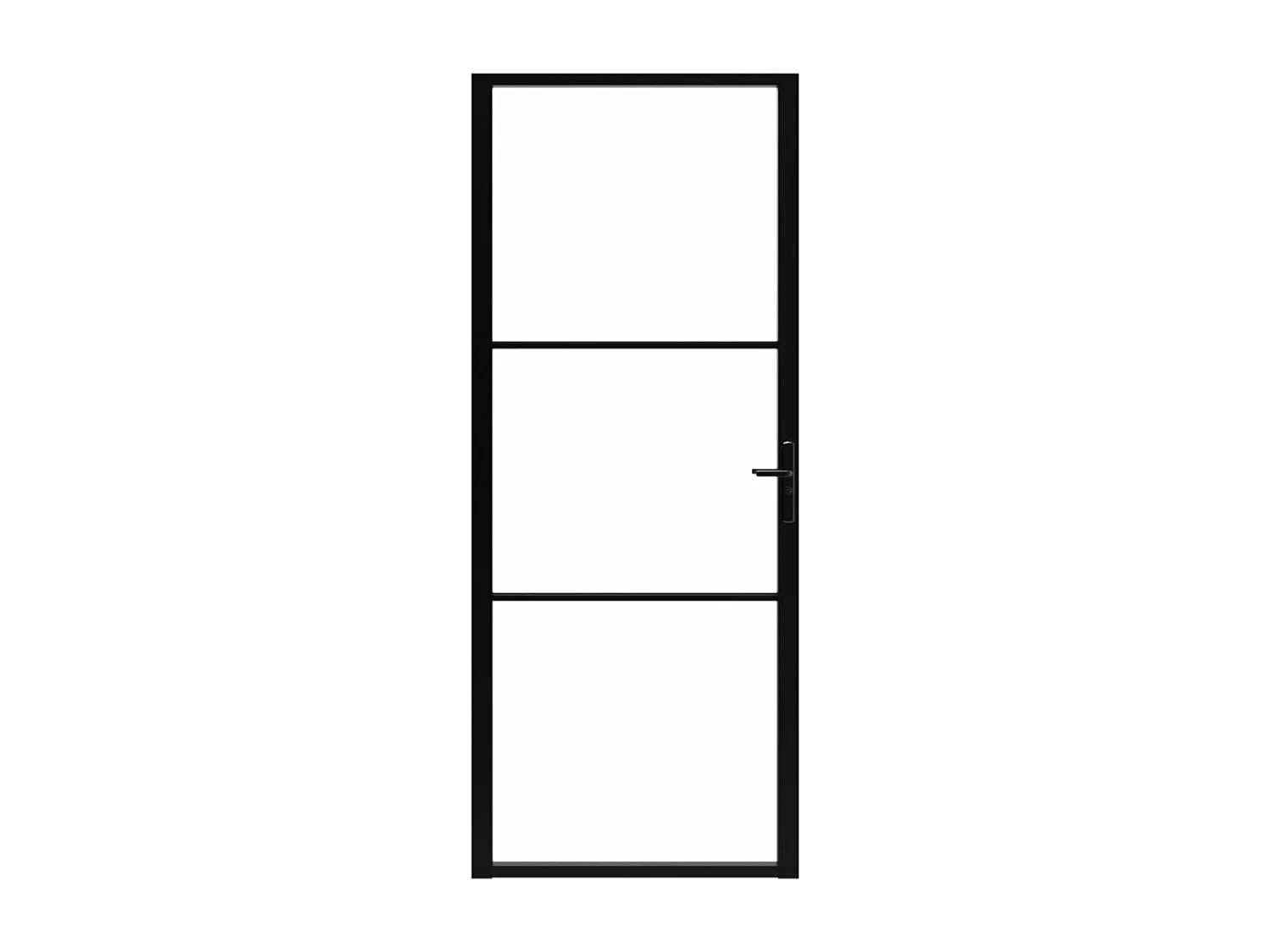 Porte intérieure Verre ESG et aluminium 93x201,5 cm Noir