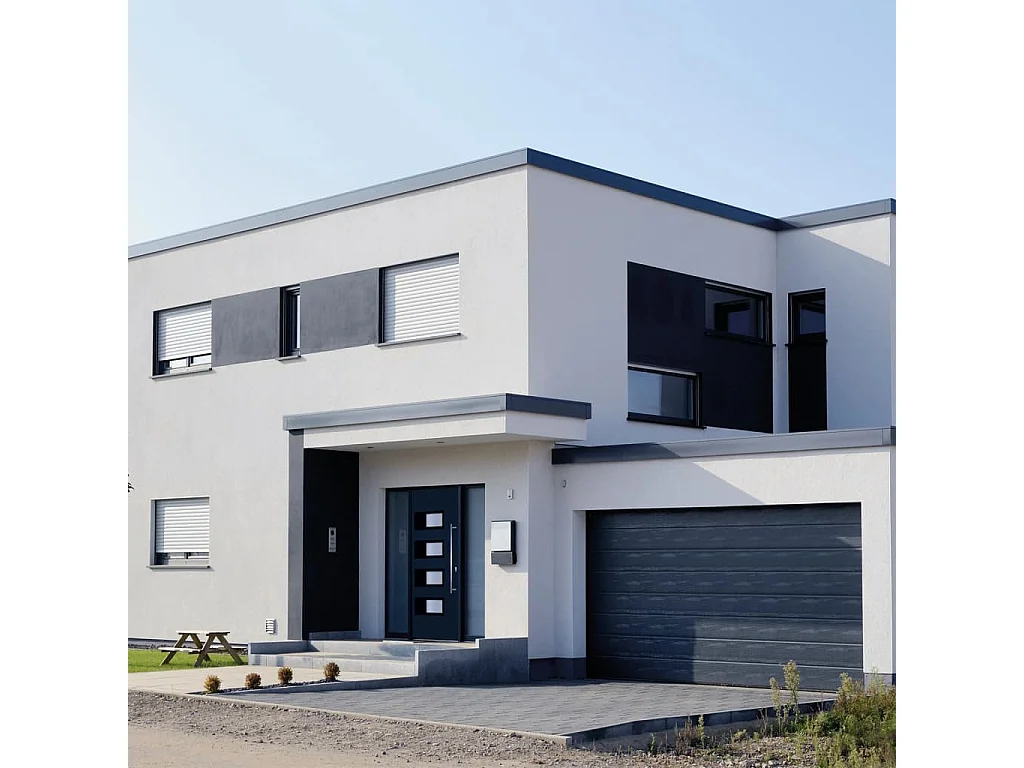 Porta d'ingresso Antracite 100x210 cm Alluminio e PVC