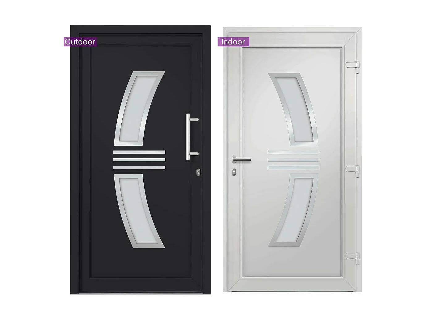 Porte d'entrée Anthracite 108x200 cm